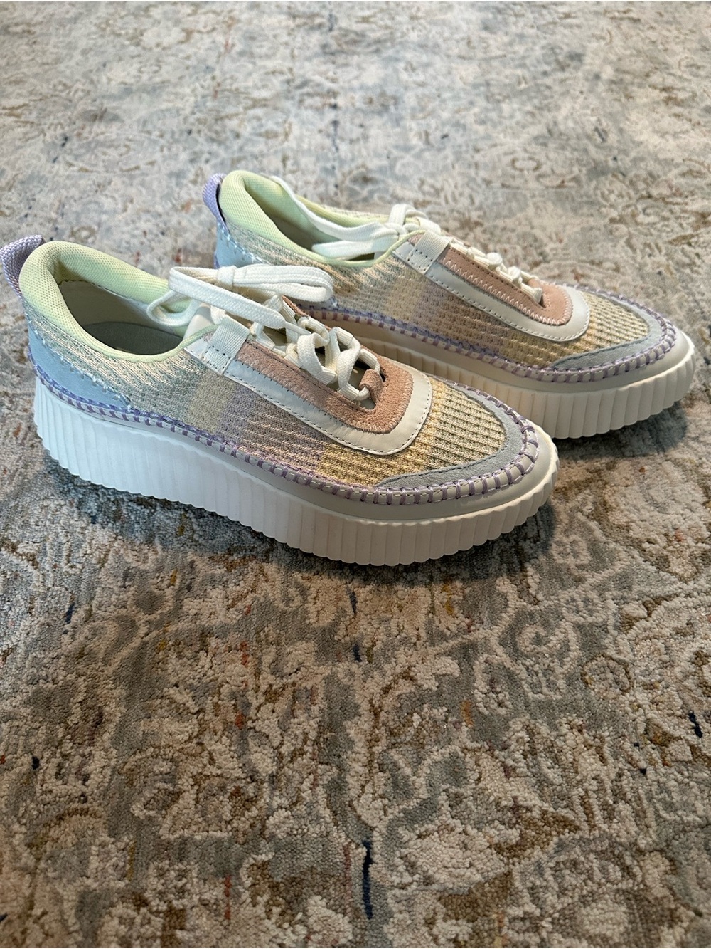 Dolce Vita Pastel Multi-Color Knit Dolan Platform Sneakers